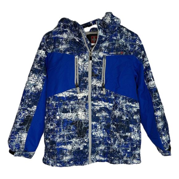 Swiss Tech Blue and White Coat, Large, Pre-owned - Picture 1 of 9